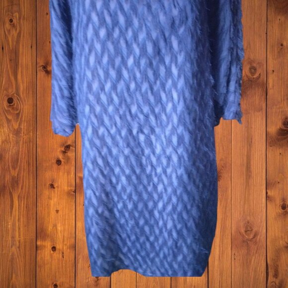 Anthropologie Women's Large Blue Short Sleeve Fringe Mini Dress New With Tags - Picture 3 of 9